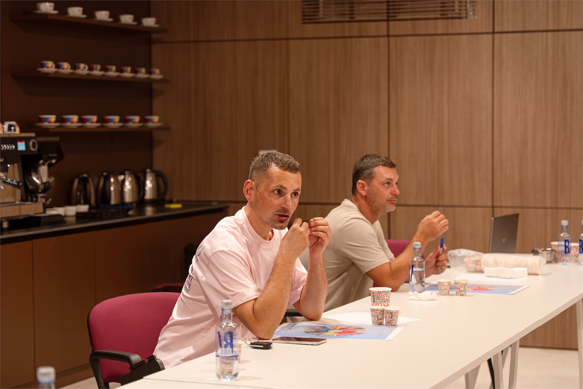 Participants discussing coffee profiles
