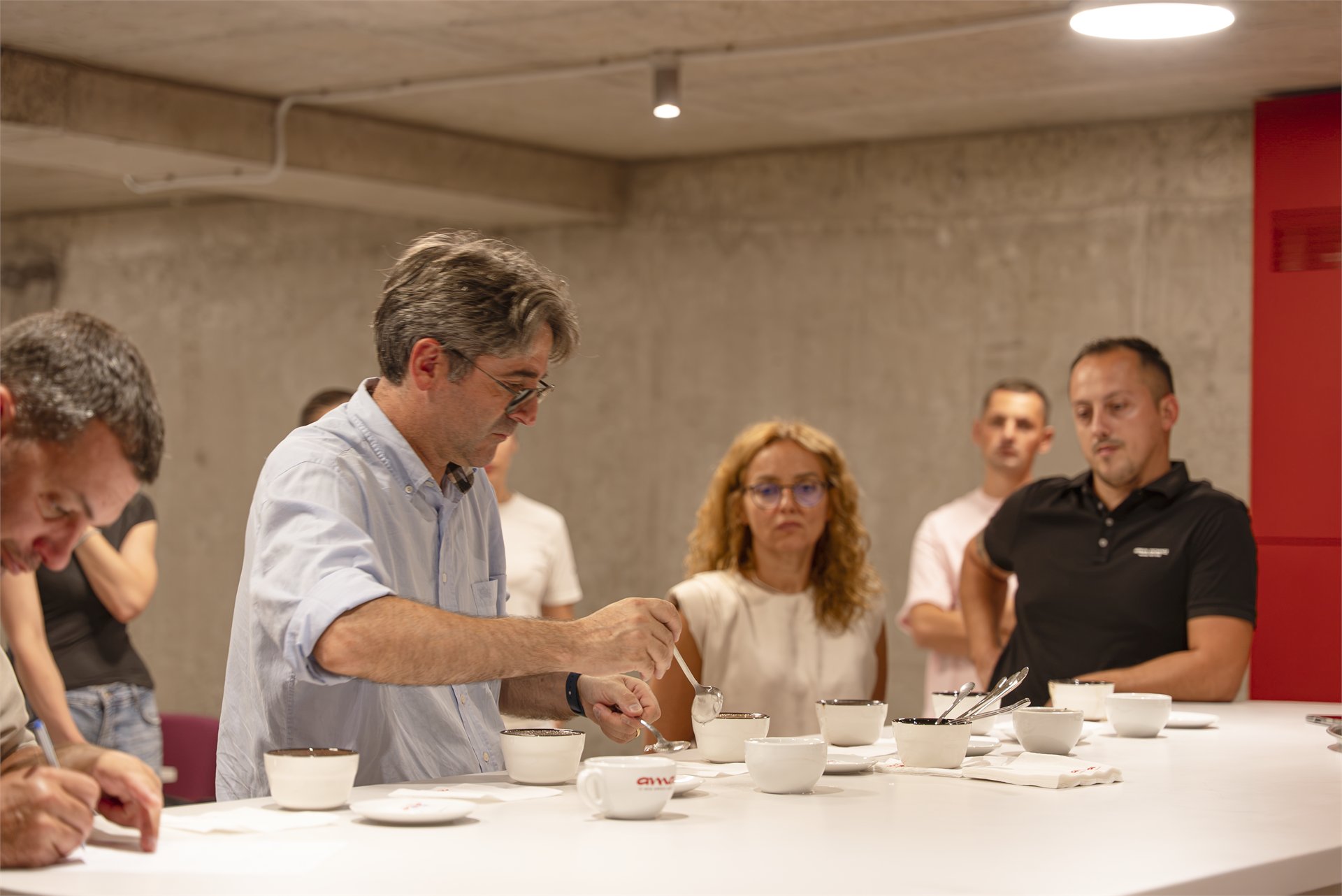 Trainer leading cupping practice