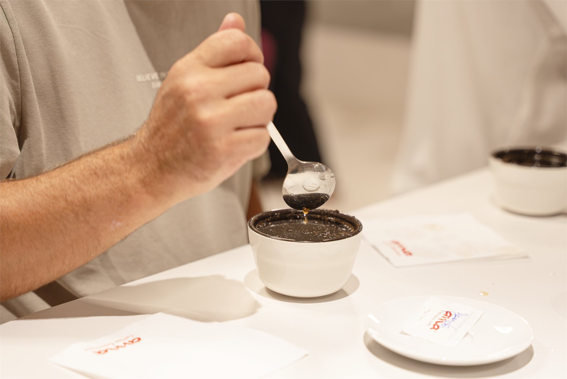 Coffee cupping spoon detail